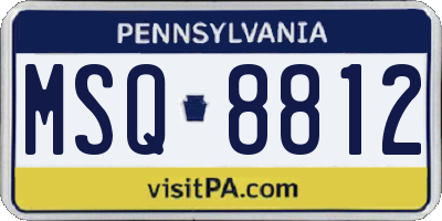 PA license plate MSQ8812