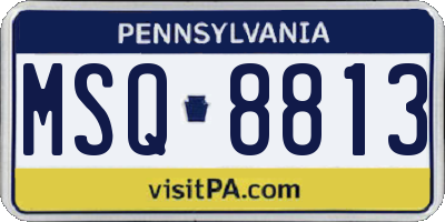 PA license plate MSQ8813