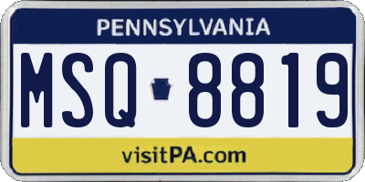 PA license plate MSQ8819