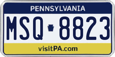 PA license plate MSQ8823
