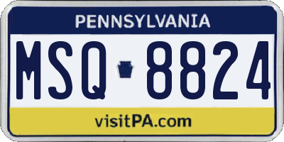 PA license plate MSQ8824