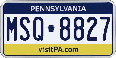 PA license plate MSQ8827