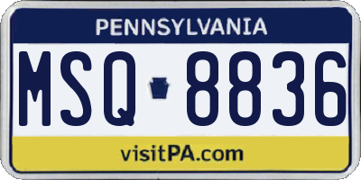 PA license plate MSQ8836