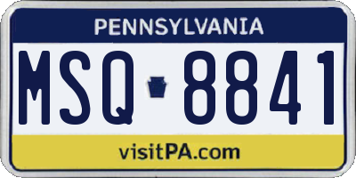 PA license plate MSQ8841