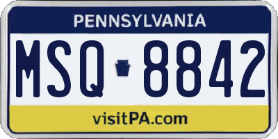PA license plate MSQ8842