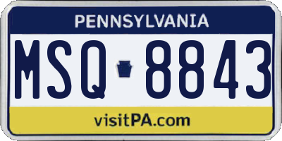 PA license plate MSQ8843
