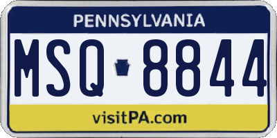 PA license plate MSQ8844
