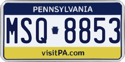 PA license plate MSQ8853