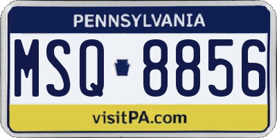 PA license plate MSQ8856