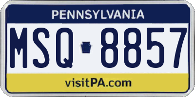 PA license plate MSQ8857