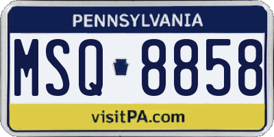 PA license plate MSQ8858