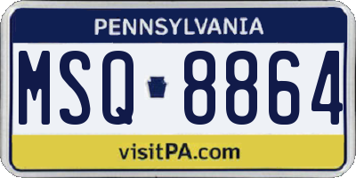 PA license plate MSQ8864