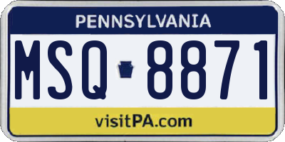 PA license plate MSQ8871