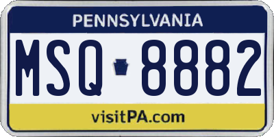 PA license plate MSQ8882
