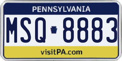 PA license plate MSQ8883