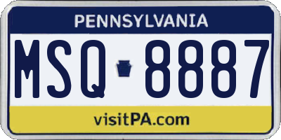 PA license plate MSQ8887