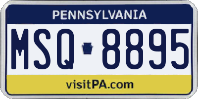 PA license plate MSQ8895
