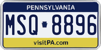 PA license plate MSQ8896