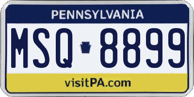 PA license plate MSQ8899