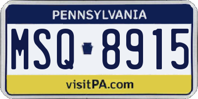 PA license plate MSQ8915