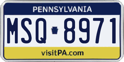 PA license plate MSQ8971