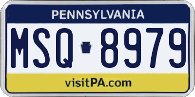PA license plate MSQ8979