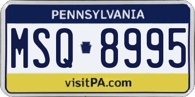 PA license plate MSQ8995