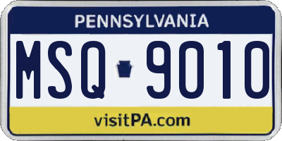 PA license plate MSQ9010
