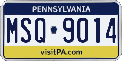 PA license plate MSQ9014