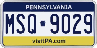 PA license plate MSQ9029