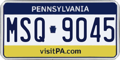 PA license plate MSQ9045