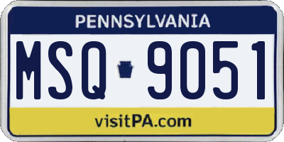 PA license plate MSQ9051