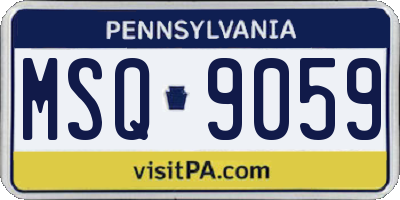 PA license plate MSQ9059
