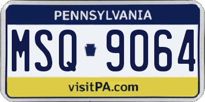 PA license plate MSQ9064