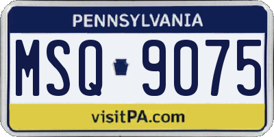 PA license plate MSQ9075