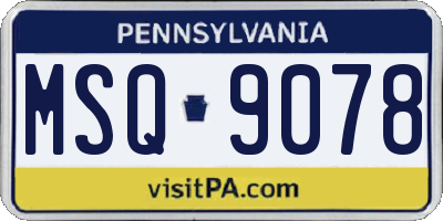 PA license plate MSQ9078