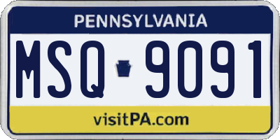 PA license plate MSQ9091