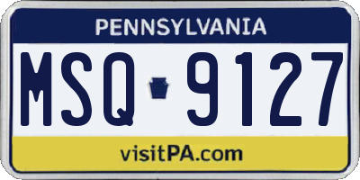 PA license plate MSQ9127