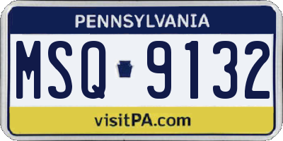 PA license plate MSQ9132
