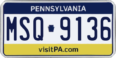 PA license plate MSQ9136
