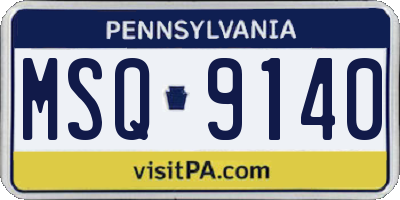 PA license plate MSQ9140