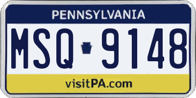 PA license plate MSQ9148