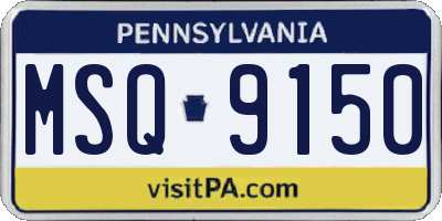 PA license plate MSQ9150