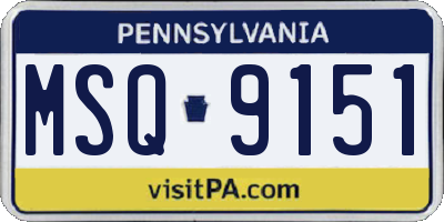 PA license plate MSQ9151
