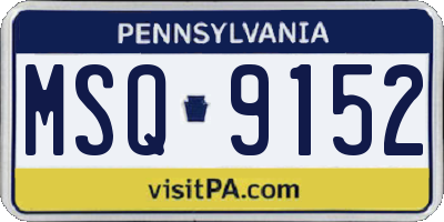 PA license plate MSQ9152