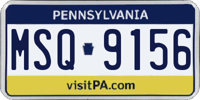 PA license plate MSQ9156
