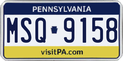 PA license plate MSQ9158