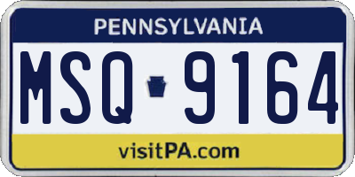 PA license plate MSQ9164