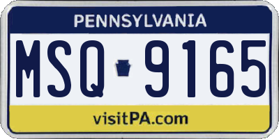 PA license plate MSQ9165