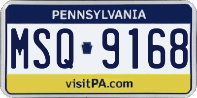 PA license plate MSQ9168